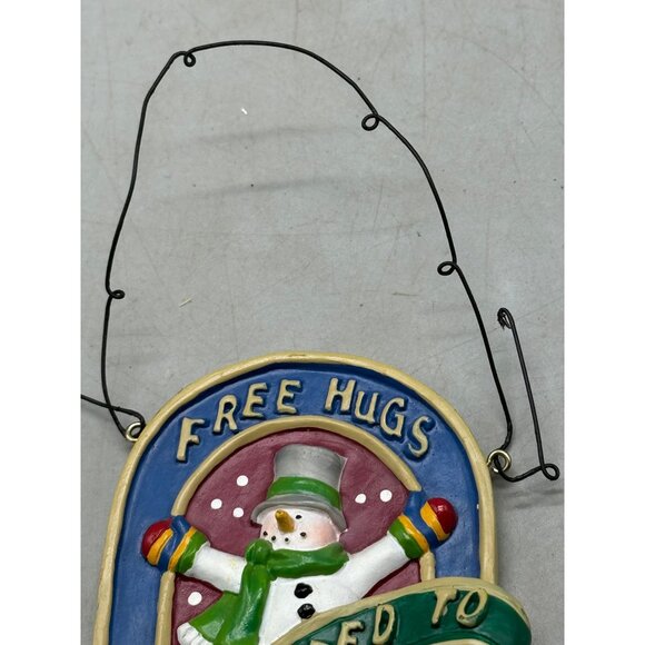 free hugs guaranteed to make you shiver snowman ornament snowflakes 6x3" READ - Picture 4 of 7